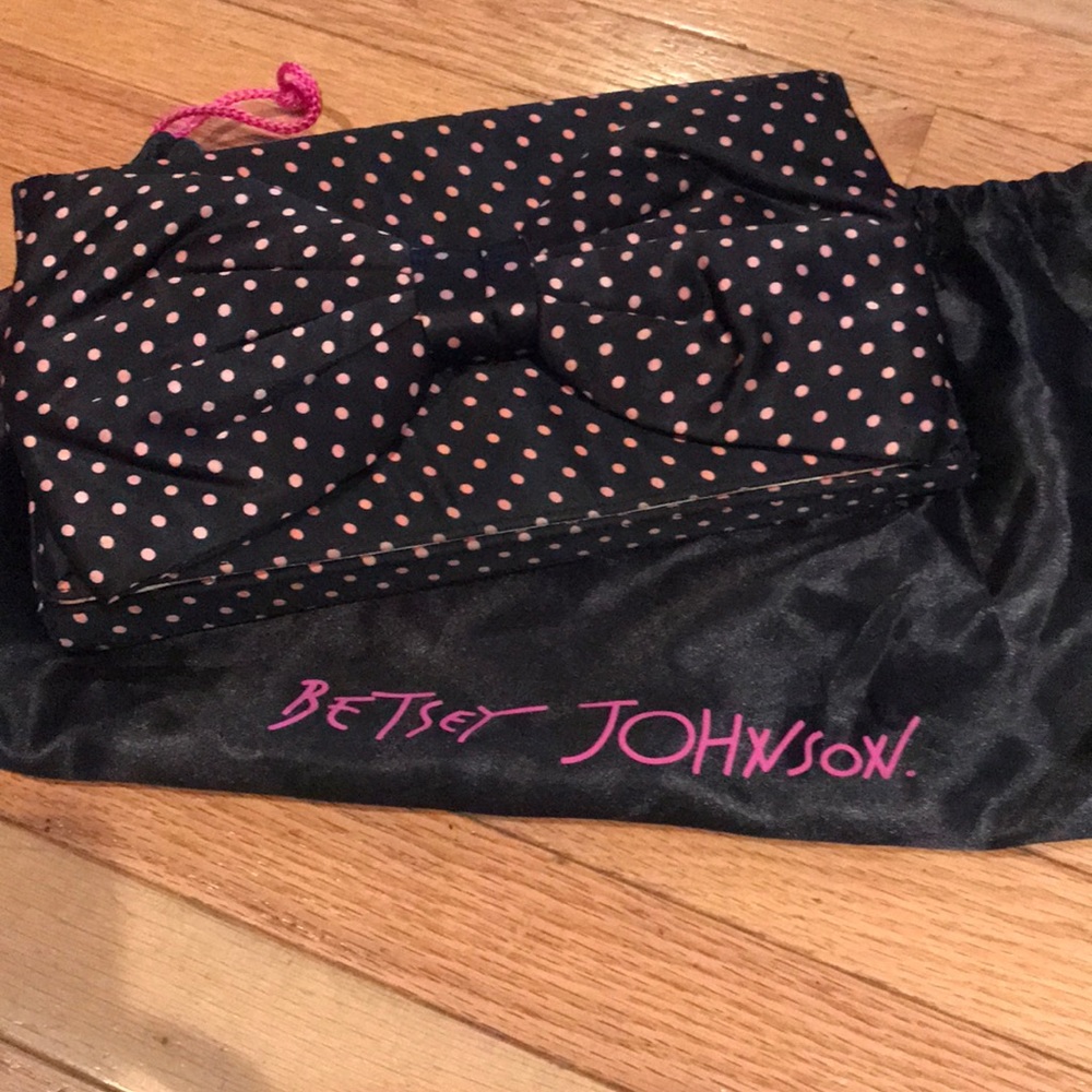 Betsey Johnson Polka Dot Bow Clutch